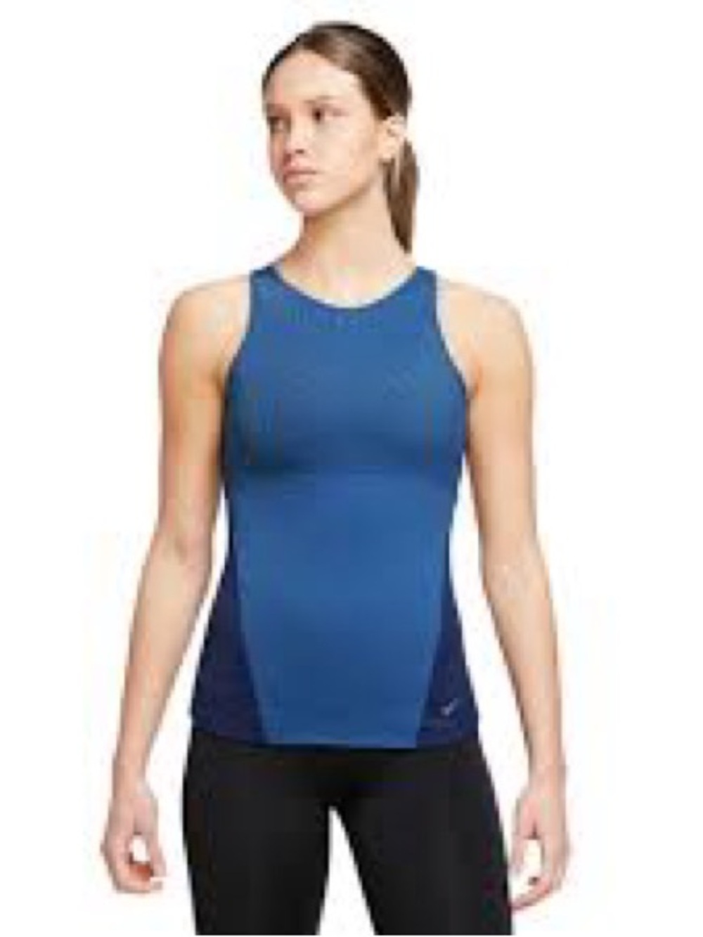Blue Nike Womens Yoga Dri-FIT Tank Sleeveless Top